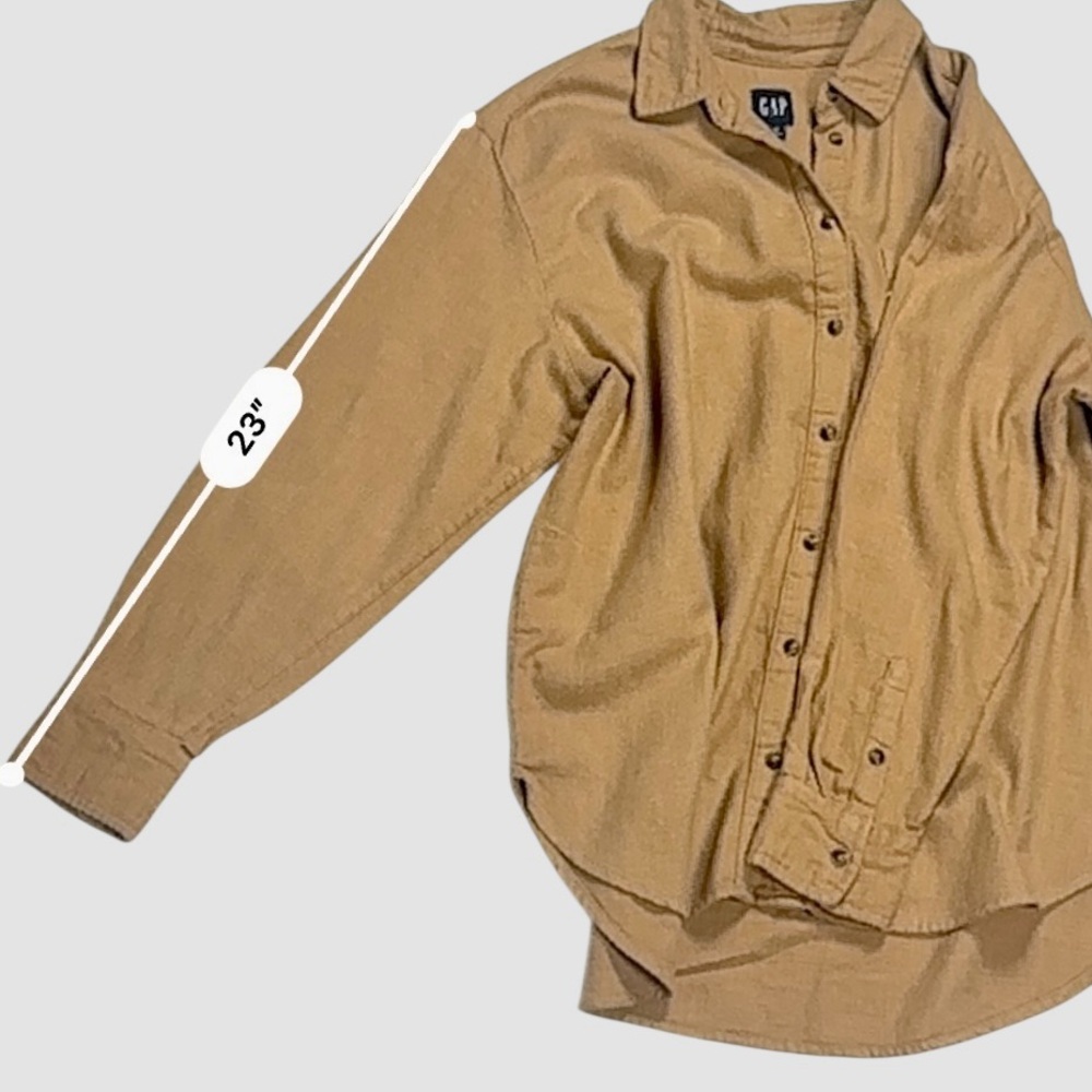 GAP Camel Heather Flannel Women’s Button-Up Shirt 100% Cotton – Size M - Picture 10 of 16